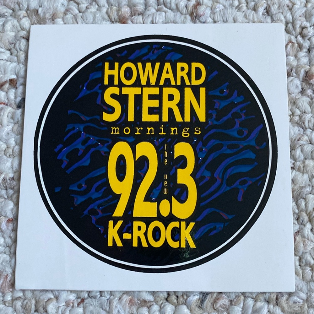 Vintage Howard Stern sticker 92.3 k rock mornings. Robin. Rare